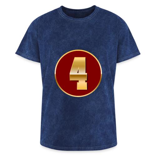 Number 4 in Gold Varsity Font - Washed Unisex T-Shirt