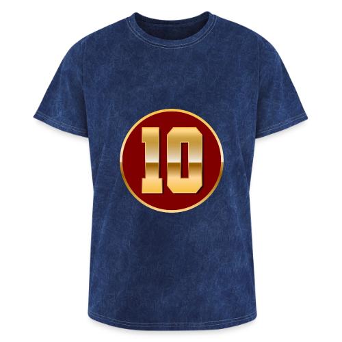 Number 10 in Gold Varsity Font - Washed Unisex T-Shirt