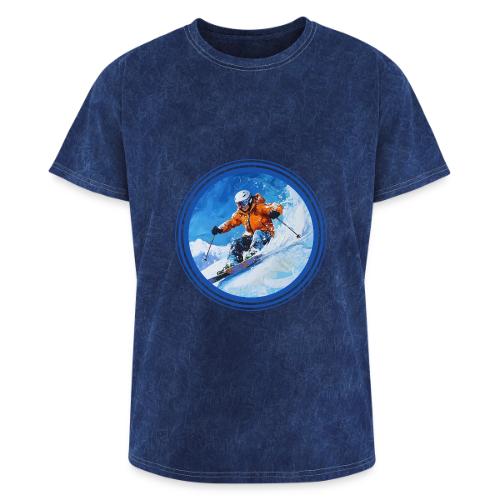Skiing: On the Edge - Washed Unisex T-Shirt