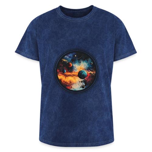 Cosmic Brush Planets - Washed Unisex T-Shirt