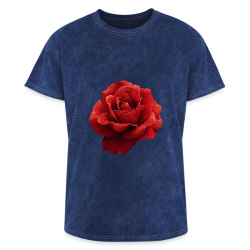 Rose: Crimson Dew Bloom - Washed Unisex T-Shirt