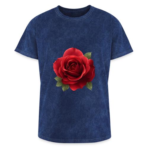 Rose: Crimson Bloom Elegance - Washed Unisex T-Shirt