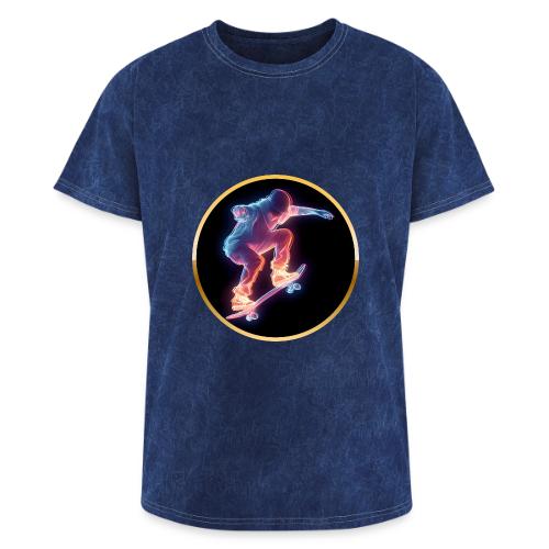 Skateboarding: Neon Skate Orbit - Washed Unisex T-Shirt