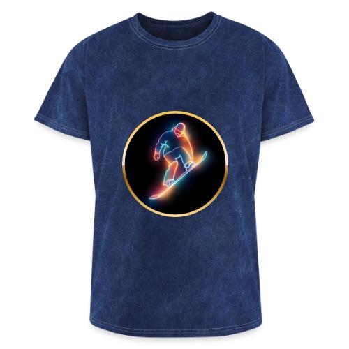 Golden Neon Snowboard - Washed Unisex T-Shirt