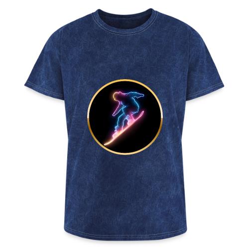 Snowboarding: Neon Snow Drift - Washed Unisex T-Shirt