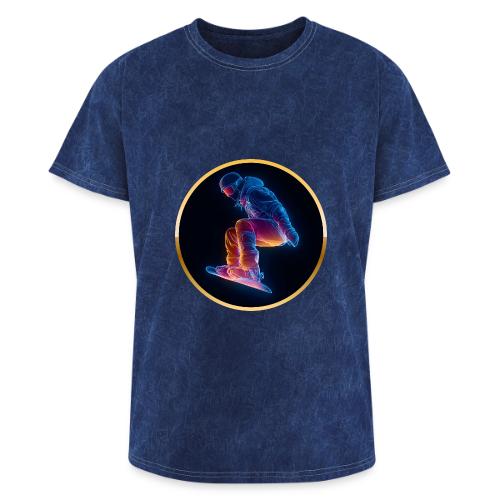 Snowboarding: Arctic Neon Leap - Washed Unisex T-Shirt