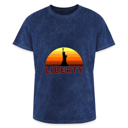 USA: Sunset Liberty Bold - Washed Unisex T-Shirt