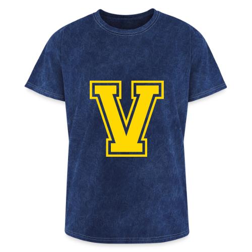 Letter V – Capital Athletic Alphabet Monogram - Washed Unisex T-Shirt