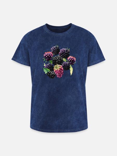 Freedom of berries - Washed Unisex T-Shirt - mineral navy