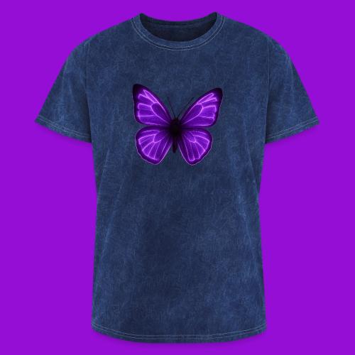 Neon Purple Butterfly - Washed Unisex T-Shirt