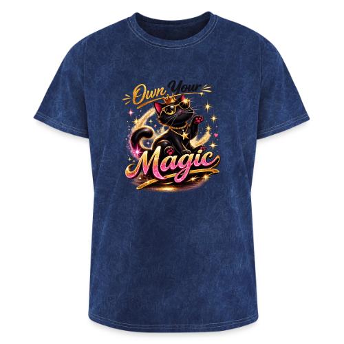 Own Your Magic – Glam Black Cat - Washed Unisex T-Shirt