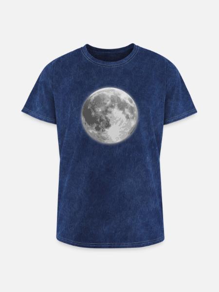 Lune - T-shirt délavé unisexe - bleu gris foncé