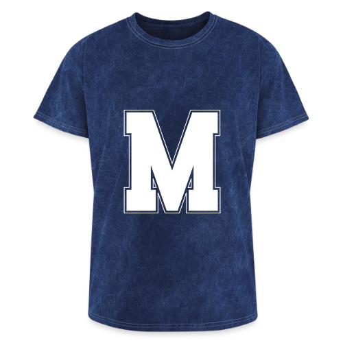 White Letter M – Varsity Alphabet Monogram - Washed Unisex T-Shirt
