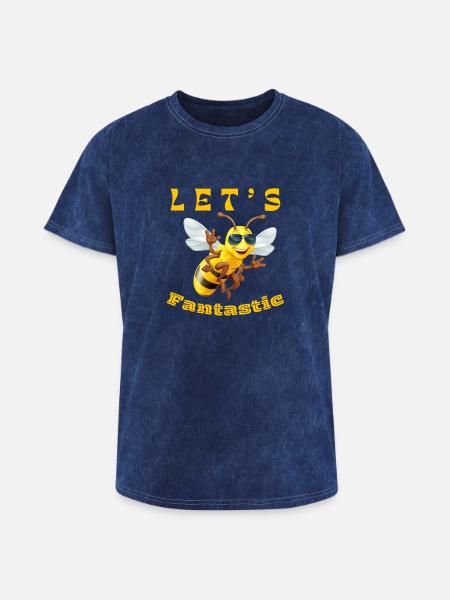 LET S BEE FANTASTIC - Washed Unisex T-Shirt - mineral navy