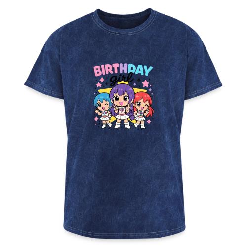 Cute Chibi Birthday Idol Girls - Washed Unisex T-Shirt