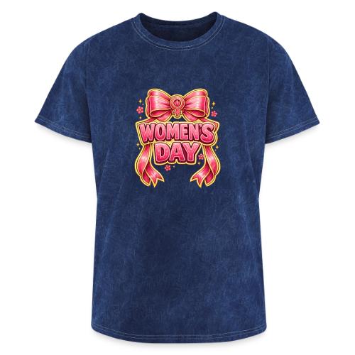 Cute Pink Bow Women’s Day Feminist Symbol - Washed Unisex T-Shirt