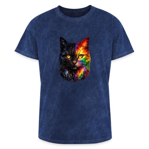 Cosmic Galaxy Rainbow Cat - Washed Unisex T-Shirt