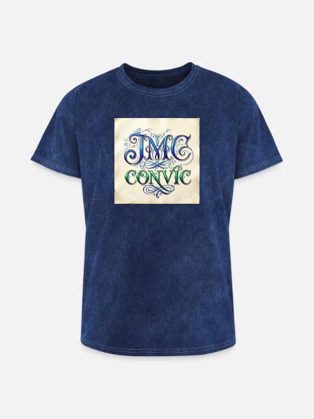 IMC Convic Monogram Flourish - Washed Unisex T-Shirt - mineral navy