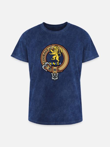 Clan Cumming Crest - Washed Unisex T-Shirt - mineral navy
