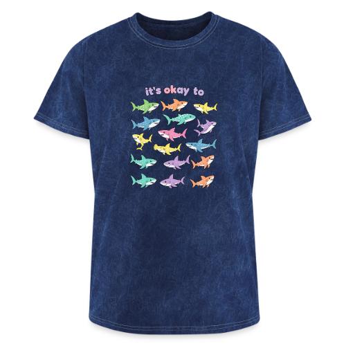 It’s Okay To – Cute Pastel Shark - Washed Unisex T-Shirt