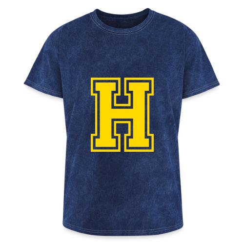 Letter H – Capital Athletic Alphabet Monogram - Washed Unisex T-Shirt