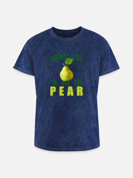 Shout Out To All The Pear - Washed Unisex T-Shirt - mineral navy