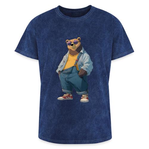 Fashion Streetwear Bear Cartoon Art - Washed Unisex T-Shirt