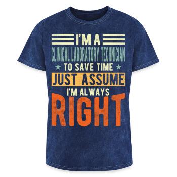 Clinical Laboratory Technician - Washed Unisex T-Shirt - mineral navy - Front