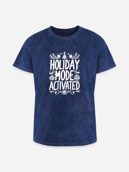 Holiday Mode Activated - Washed Unisex T-Shirt - mineral navy