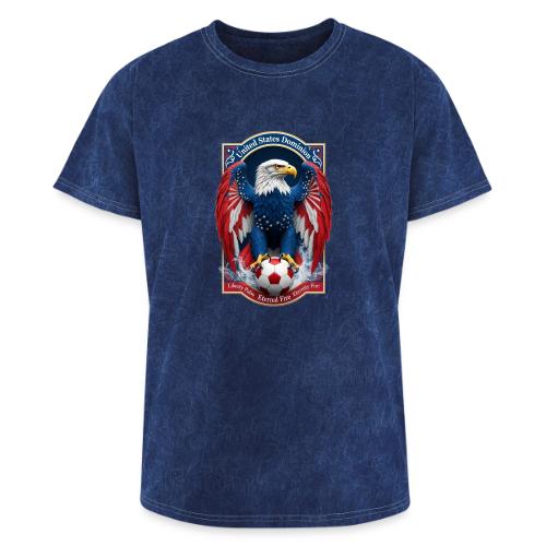 USA Eagle Emblem T Shirt, USA Soccer Pride Gift - Washed Unisex T-Shirt