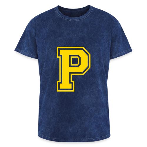 Letter P – Capital Athletic Alphabet Monogram - Washed Unisex T-Shirt