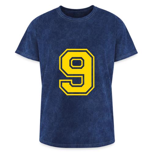 Number 9 in a classic athletic collegiate font - Washed Unisex T-Shirt