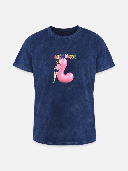 Nick Name L - Washed Unisex T-Shirt - mineral navy