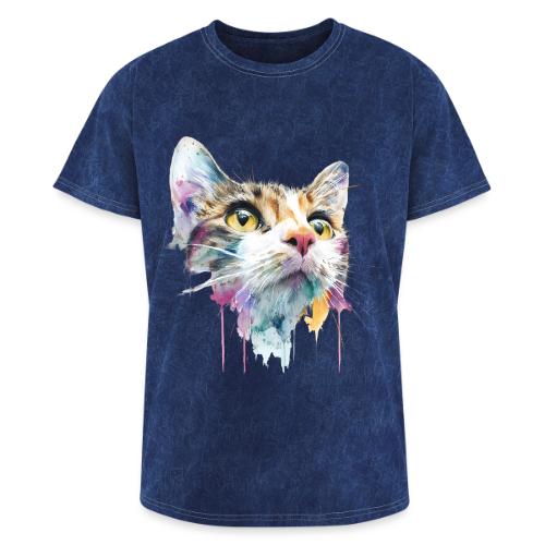 Chromatic Cat Splash - Washed Unisex T-Shirt