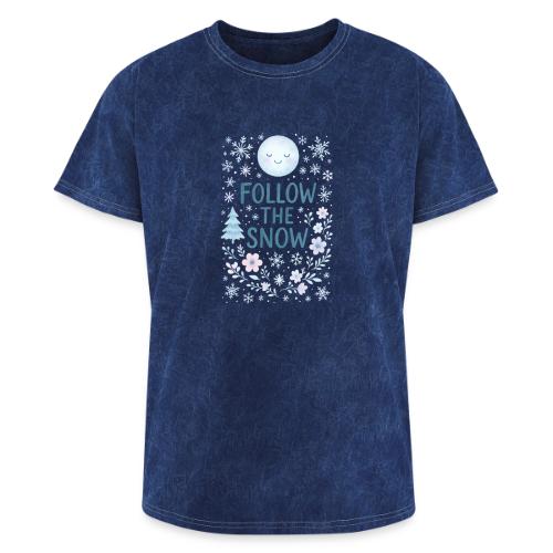 Follow the Snow – Cozy Winter Watercolor - Washed Unisex T-Shirt