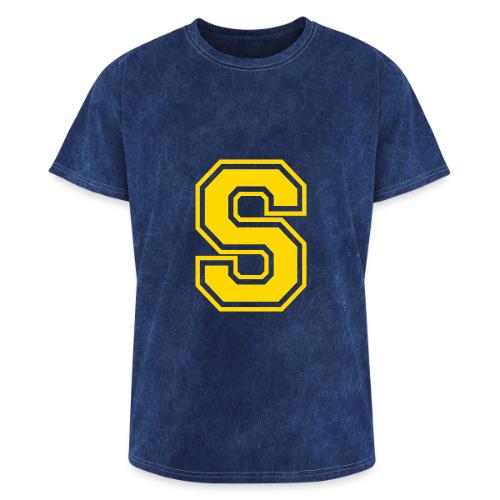 Letter S – Capital Athletic Alphabet Monogram - Washed Unisex T-Shirt