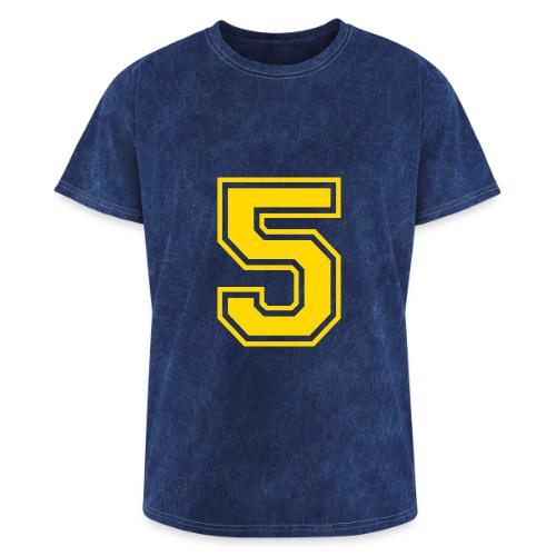 Number 5 in a classic athletic collegiate font - Washed Unisex T-Shirt