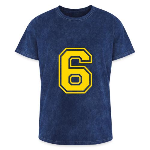 Number 6 in a classic athletic collegiate font - Washed Unisex T-Shirt