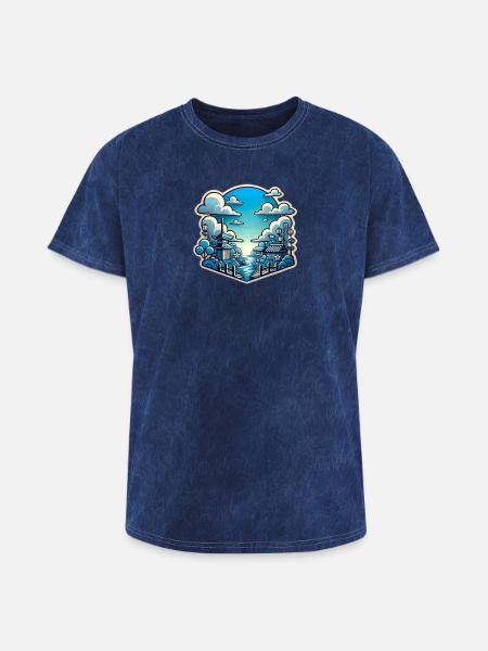 Sky blue - Washed Unisex T-Shirt - mineral navy