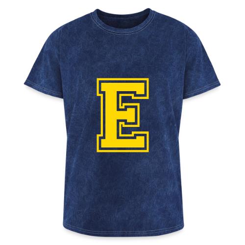 Letter E – Capital Athletic Alphabet Monogram - Washed Unisex T-Shirt