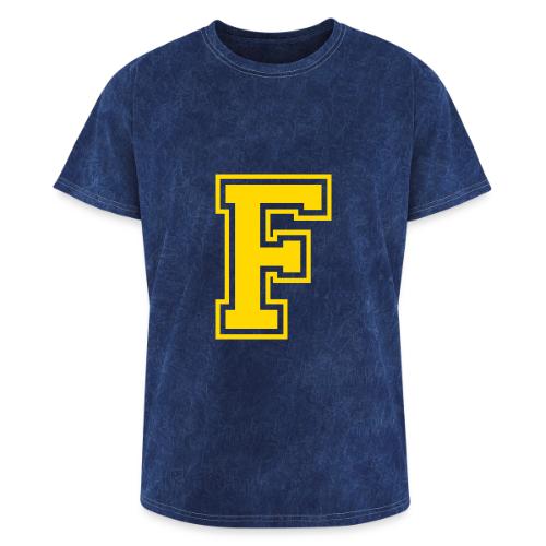 Letter F – Capital Athletic Alphabet Monogram - Washed Unisex T-Shirt
