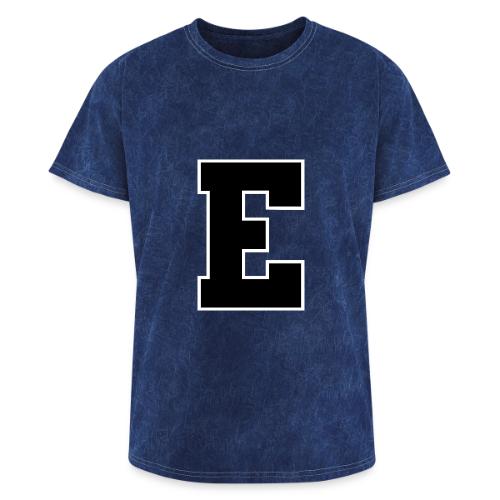 Varsity Letter E Collegiate Font Graphic - Washed Unisex T-Shirt