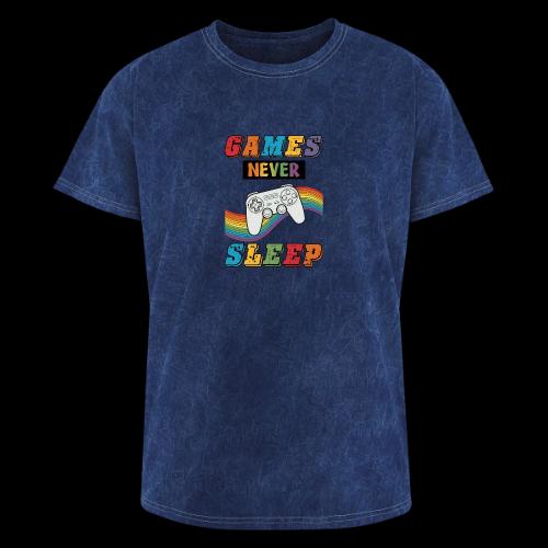 Games Never Sleep Rainbow - Washed Unisex T-Shirt