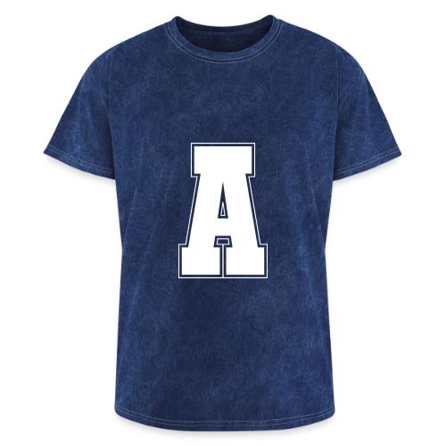 White Letter A – Varsity Alphabet Monogram - Washed Unisex T-Shirt