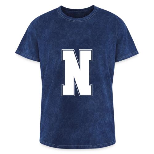 White Letter N – Varsity Alphabet Monogram - Washed Unisex T-Shirt