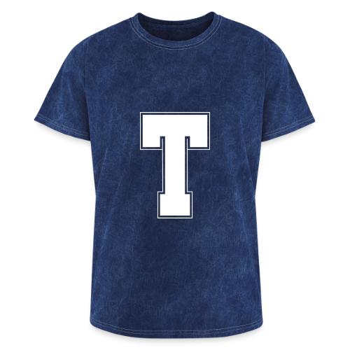 White Letter T – Varsity Alphabet Monogram - Washed Unisex T-Shirt