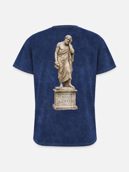 Ancient Sage Coffee Crave - Washed Unisex T-Shirt - mineral navy