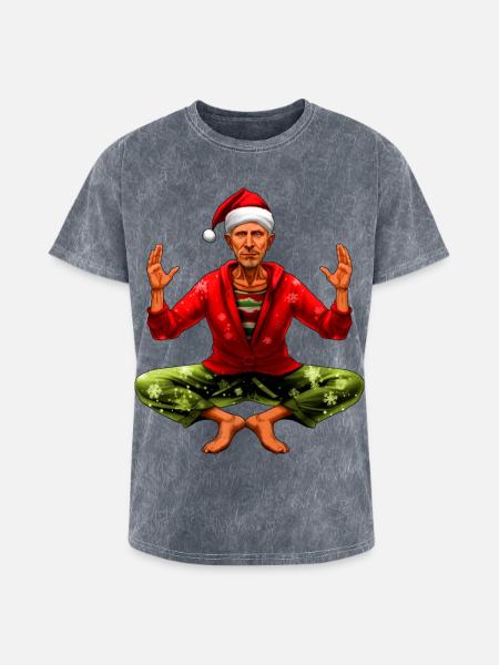 Yogi Christmas - Washed Unisex T-Shirt - mineral grey