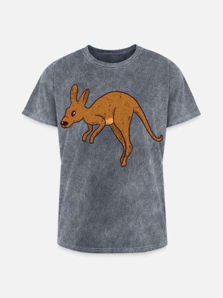Rustic Kangaroo Jump - Washed Unisex T-Shirt - mineral grey