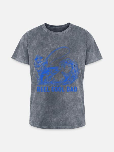 Reel Cool Dad Fishing - Washed Unisex T-Shirt - mineral grey